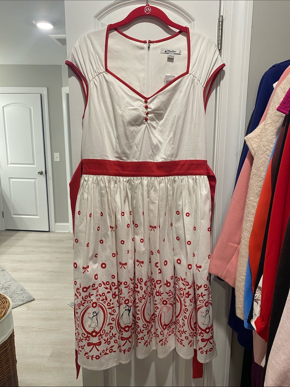 Disney Parks White Top with Red Trim Mary Poppins - Picture 2 of 7